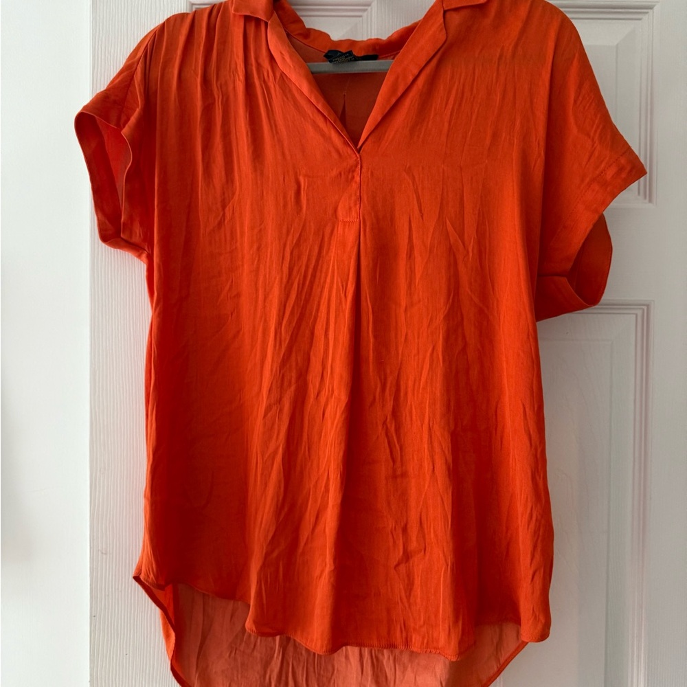 RACHEL Rachel Roy Vibrant Orange Blouse
